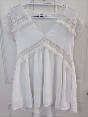 SUBOO Lace Fringe Mini Dress 2 | White